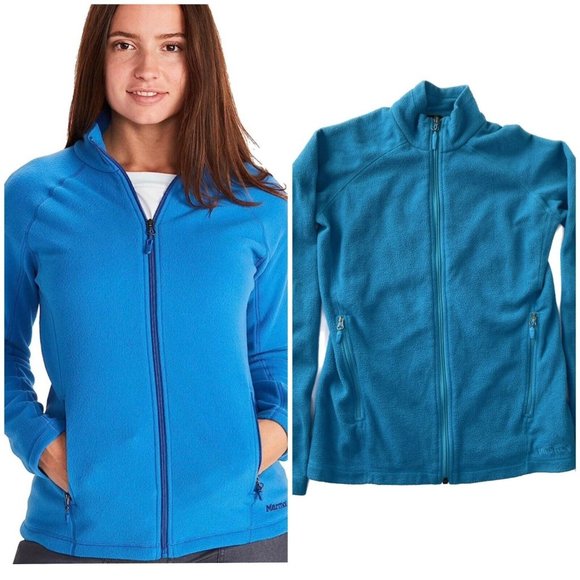 Marmot Women's Full Zip Fleece Jacket Small Blue - Picture 1 of 9